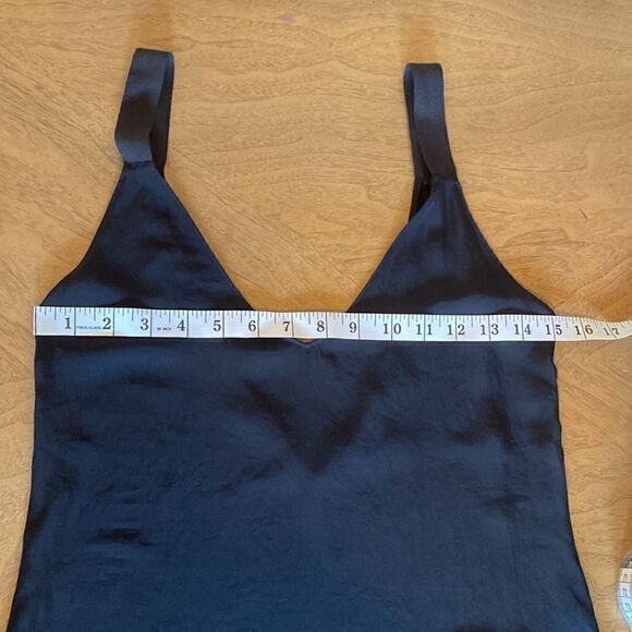 Rag & Bone Zoe Black Flowy Asymmetrical Slip Midi Dress Size Petite Small - Picture 8 of 12